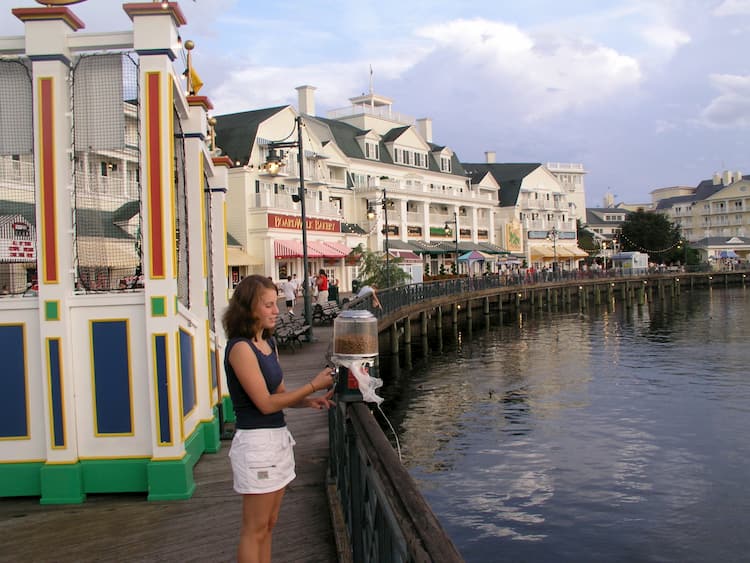 Disney's Boardwalk with restaurants by water