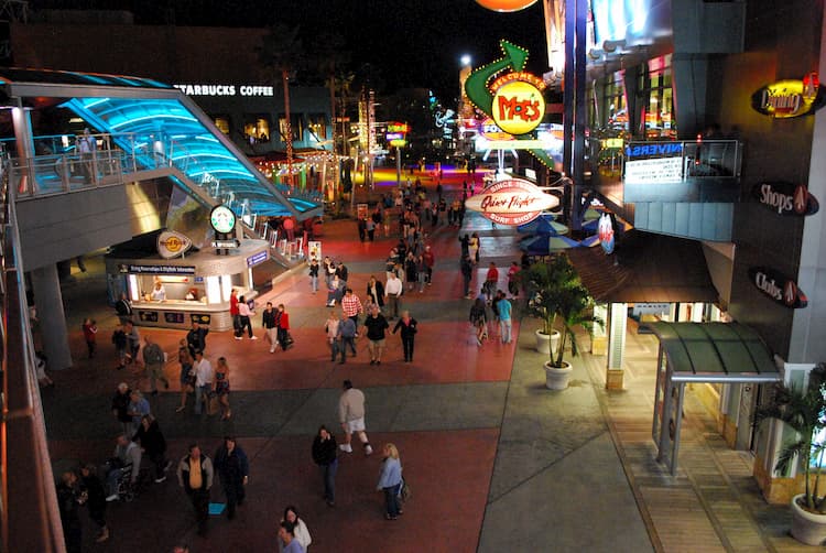 People wandering around Universal's CityWalk