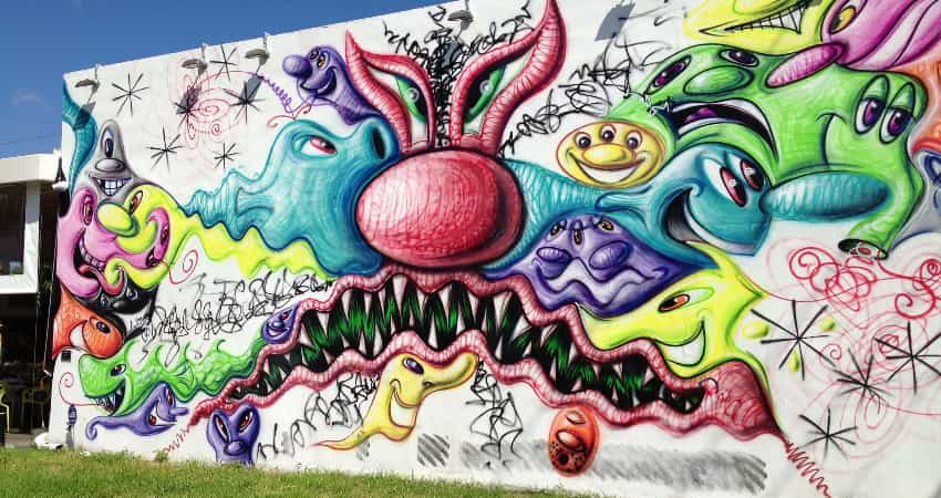 A mural at the Wynwood Walls in Miami