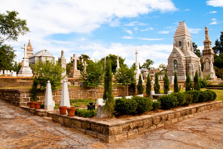 Tombs at Oakland Cemetery in Atlanta