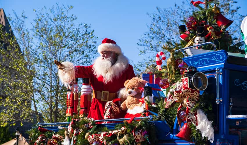 Santa during a holiday event at Disney's EPCOT