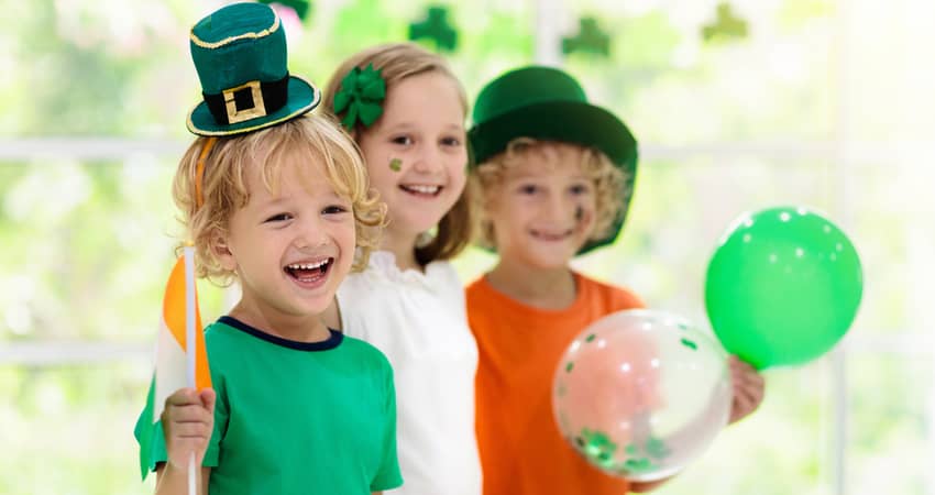 Kids dressed up for St Patrick's Day event