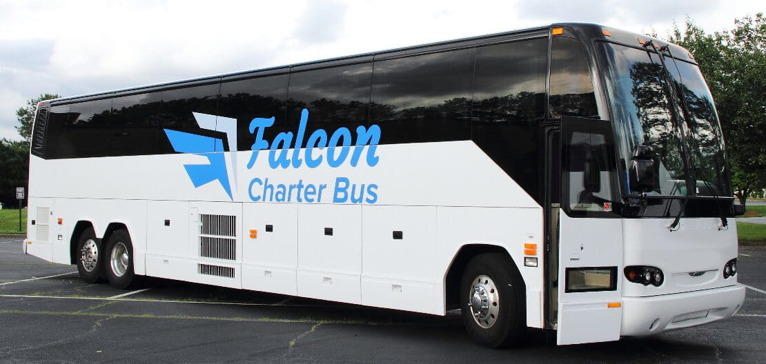 56-passenger charter bus