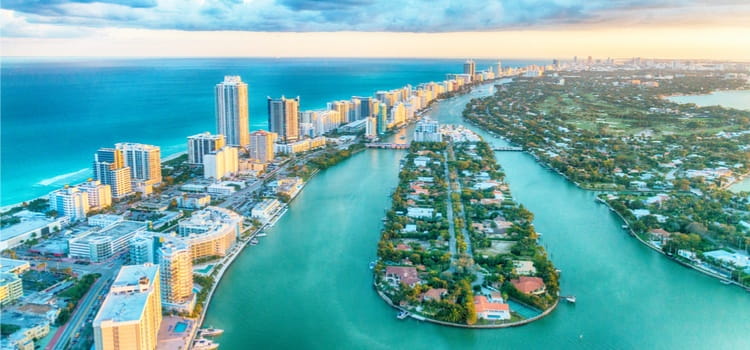View of Miami Beach and Star Island